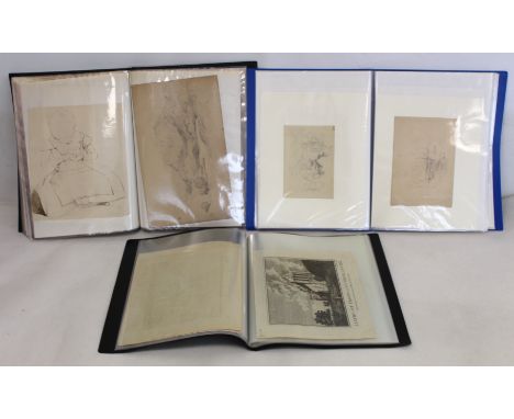 WILLIAM JAMES BLACKLOCK.Leaves from the artists sketch book, contained in two modern loose albums with some related letters a
