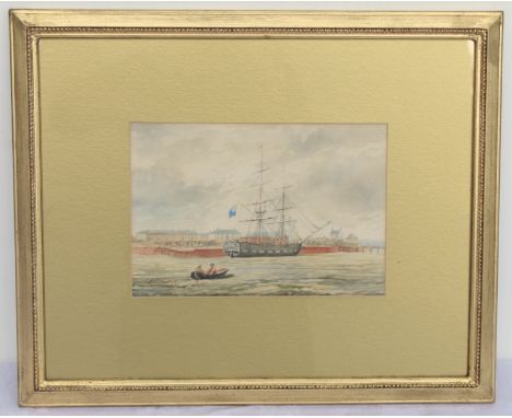 I. B. NORMAN.Port Carlisle, Robert Burns ship.Watercolour over pencil.18cm x 26cm.Signed, inscribed with title and dated 1856