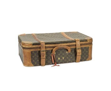 A MONOGRAM STRATOS 70 SUITCASELouis Vuitton, 1980sMonogram canvas with leather trim and brass hardware, monogrammed 'L K' in 