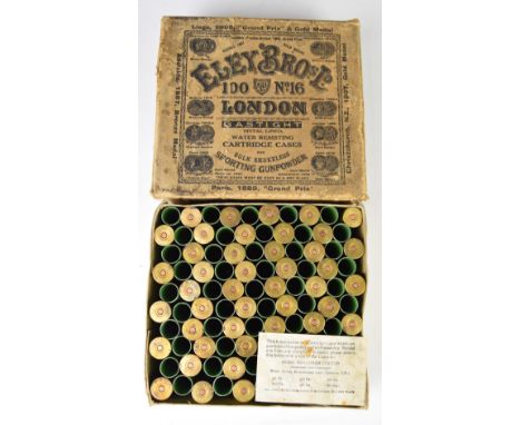 Ninety-seven Eley Brothers Ltd No.16 12 bore Gastight Metal Lines Water Resisting shotgun cartridge cases for Bulk Smokeless 