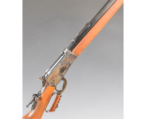 Rossi Model 92 .44 Magnum Winchester style underlever-action rifle with adjustable pop-up peep hole sights and 20 inch inch o