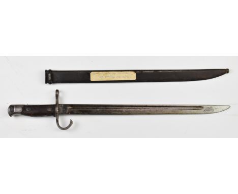 Japanese WW2 type 30 Arisaka bayonet with 38cm blade and scabbard.&nbsp;PLEASE NOTE ALL BLADED ITEMS ARE SUBJECT TO OVER 18 C