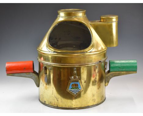 Brass ships binnacle compass, ex-RFA Lyness on which the vendor served&nbsp;
