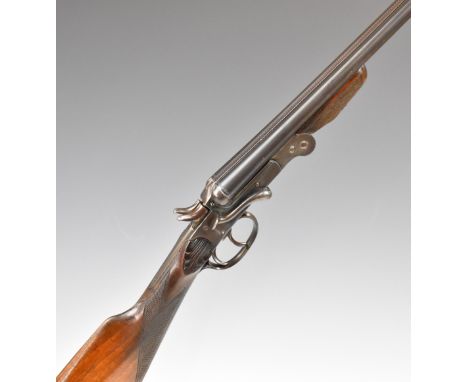 Belgian .410 side by side hammer action folding poacher's shotgun with chequered grip and forend, double trigger and 28 inch 