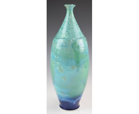 Peter Ilsley (1932-2014) studio pottery pedestal vase, height 39cm