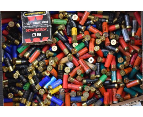 Over three-hundred 12 bore shotgun cartridges including Winchester Super Speed, Hull Cartridge, Eley Grand Prix, RC etc. PLEA