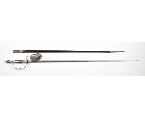British&nbsp;19thC cut steel court sword with 80cm blade and scabbard.&nbsp;PLEASE NOTE ALL BLADED ITEMS ARE SUBJECT TO OVER 