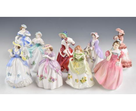 Eight Royal Worcester figurines including limited edition examples, tallest 23cm