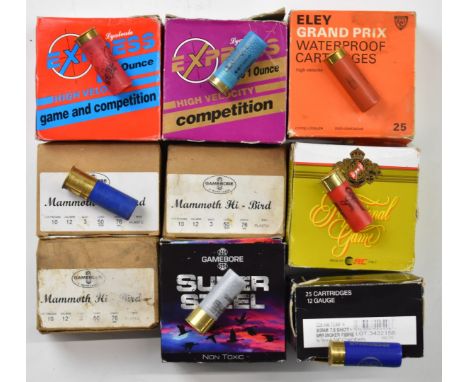 Over one-hundred 12 bore shotgun cartridges including Lyalvale Express, Gamebore Sure Steel, Eley Grand Prix High Velocity et