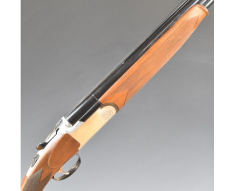 Gamba 12 bore over and under ejector shotgun with chequered semi-pistol grip and forend, single trigger, vented top rib and 2