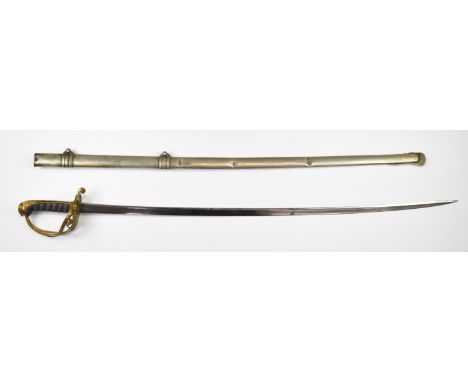 British 1822&nbsp;pattern&nbsp;picquet weight officer's sword retailed by Hamburger &amp; Co London with 81cm blade and scabb