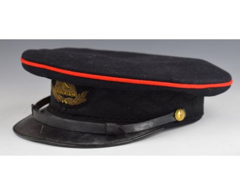 British Army Gloucestershire Regiment officer's peaked cap by Flights Ltd, Military Tailors &amp; Outfitters, with bullion fr