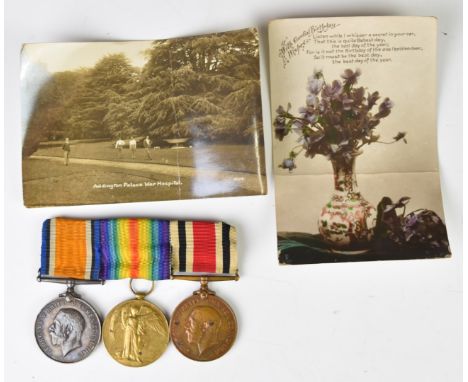 British Army WW1 medal pair, War Medal and Victory Medal named to 5033 Pte P Hampton, West Yorkshire Regiment, together with 