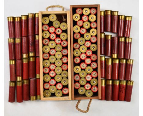 One-hundred-and-twenty 8 bore shotgun cartridges, maninly Eley-Kynoch including BB, 4 and 3 shot. PLEASE NOTE THAT A VALID RE