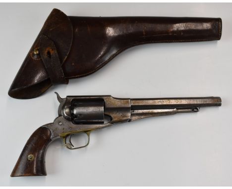 Remington&nbsp;1861 Army Model .44 single action six-shot&nbsp;American Civil War revolver with brass trigger guard, butt str