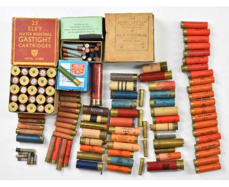 Over 150 collector's shotgun cartridges including 8, 12, 14, 16 and 20 bore, .410, 9mm Flobert, Eley Gastight, Tom Lindars Th
