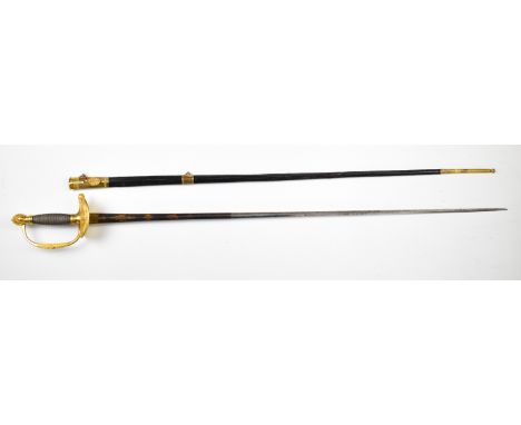 French 1816 Grenadier officer's sword with gilt guard, pommel and knucklebrow and Manuf Royale Du Klingenthal and Coulaux Fre
