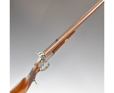 I A Blake &amp; Co 16 bore and .600 side by side percussion hammer action cape rifle with named and engraved locks, engraved 