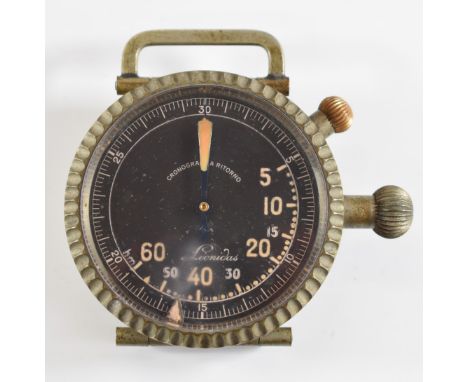 WW2 Italian returning chronograph Royal Italian Air Force or Regia Aeronautica Italiana bomb timer, for wrist mounting, with 