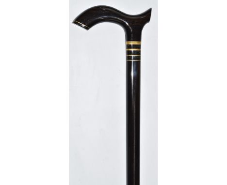 Shawn Gillis / Gillis Canes bespoke ebonised and inlaid specimen wood walking stick