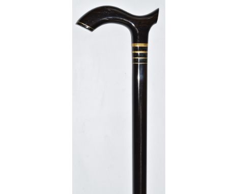 Shawn Gillis / Gillis Canes bespoke ebonised and inlaid specimen wood walking stick