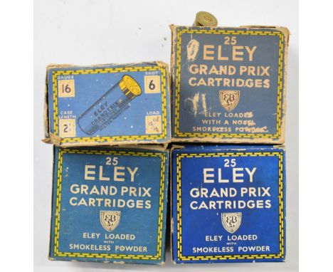 Eighty-seven 16 bore Eley Grand Prix shotgun cartridges, all in original boxes. PLEASE NOTE THAT A VALID RELEVANT FIREARMS/SH