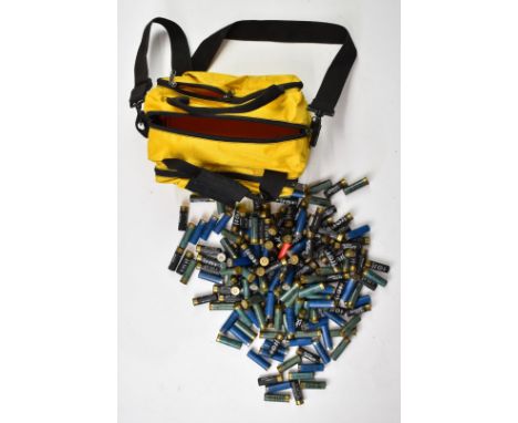 One-hundred-and-seventy 16 bore shotgun cartridges including Eley Grand Prix, in Kreighoff cartridge bag. PLEASE NOTE THAT A 