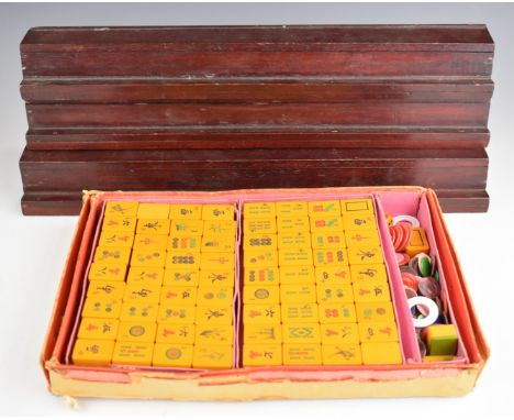 Vintage Mah Jong set with holders