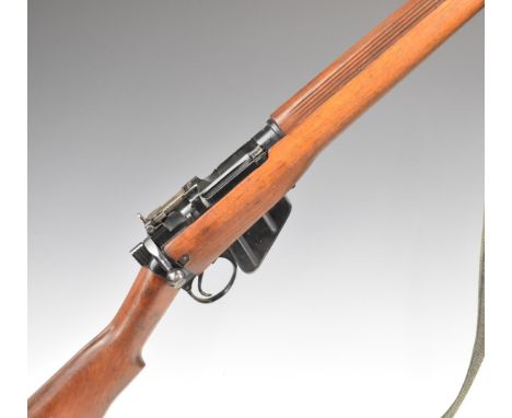 Short Magazine Lee Enfield (SMLE) No. 4 Mk.I .410 bolt-action shotgun with adjustable sights, storage compartment to the butt