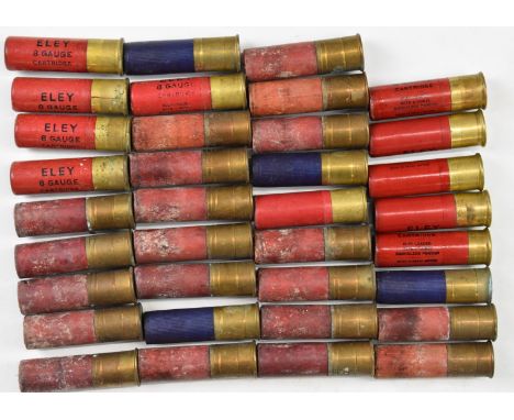 Thirty-five 8 bore shotgun cartridges including Eley. PLEASE NOTE THAT A VALID RELEVANT FIREARMS/SHOTGUN CERTIFICATE IS REQUI