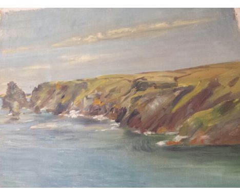 Montague Leder (British 1900-1972) unstretched coastal seascape. Signed lower right. Image approx 58 x 48 cm
WE CAN SHIP THIS