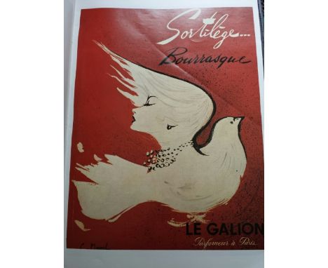Portfolio book of vintage perfume and cosmetics advertising prints ranging from the 1920's to 1950's. Most sheets have a shal