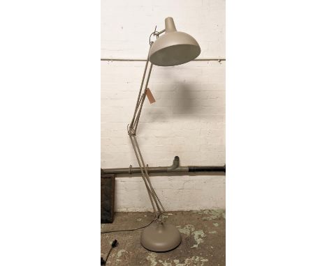 ANGLEPOISE INSPIRED FLOOR LAMP, 190cm H at tallest, grey painted metal. 