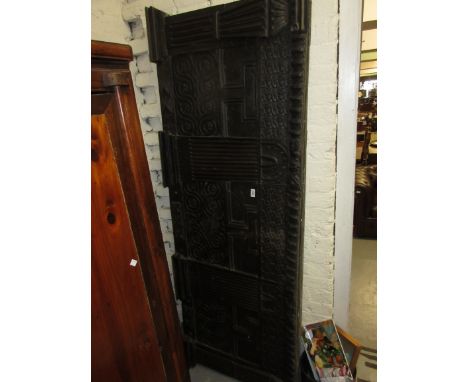 Large 17th / 18th Century carved oak wall panel having reeded columns, 77ins x 28ins high