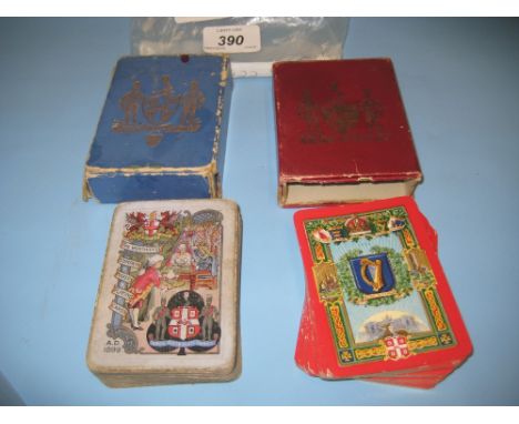 Worshipful Company of Playing Cards, 1922 rare set (one missing) and an 1899 complete rare set (worn)