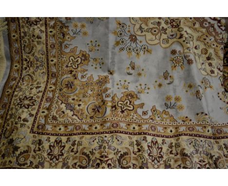 Light blue ground Kashan pattern machine woollen carpet, 2.8m x 2m