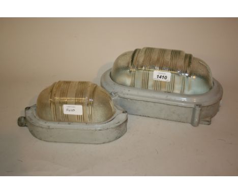 Large J & G Coughtrie Glasgow industrial wall light, together with another smaller by the same maker