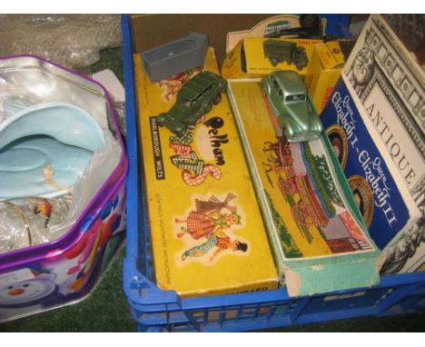 Britains die-cast metal model farm wagon with original box (a/f) together with various Dinky military models, some boxed, sma