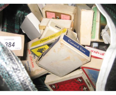 Similar quantity of various shipping related playing cards