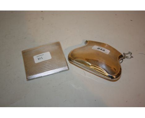 Ladies Chester silver purse on chain together with a silver engine turned cigarette case