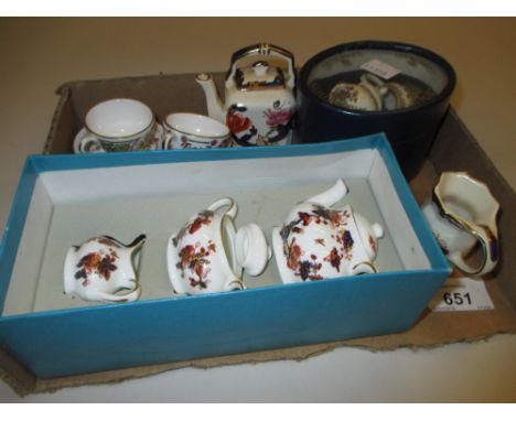 Quantity of Coalport, Masons and Spode miniature porcelain tea ware items