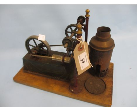 Late 19th / early 20th Century tin plate live steam stationary engine