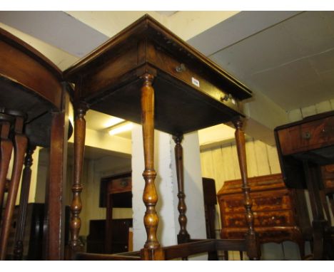 Small early 20th Century oak rectangular fold-over card table