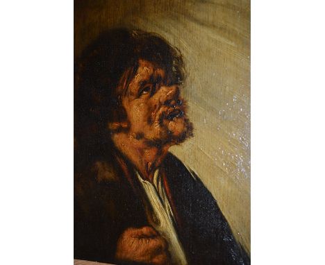 19th Century oil on oak panel, head and shoulder portrait study of a gentleman, 9.5ins x 7.5ins, unframed