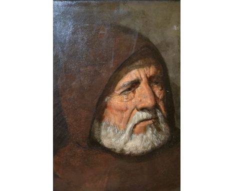 Mid 20th Century Continental oil on canvas, portrait of a bearded monk, indistinctly signed, 24ins x 20ins