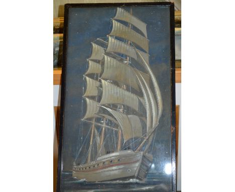 Box containing ten various oils and watercolours, maritime, portrait and other subjects