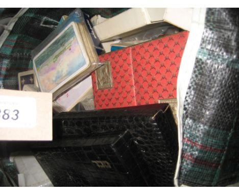 Similar quantity of various packs of shipping related playing cards