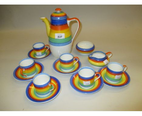 Grays Art Deco pottery coffee service (one piece a/f)
