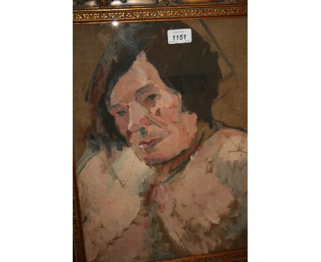 Oil on canvas, portrait of a lady, bearing Atelier Feder stamp, 17ins x 13ins