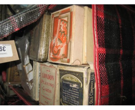 Bag containing a quantity of various sets of playing cards